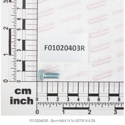 GASPARDO Bolt M6X1X16 U5739 8.8 ZN  F01020403R (6821)