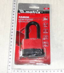 Zamok navesnoi vsepogodnii, 50 mm, udlinennaya duzhka MATRIX  91826 (14885)