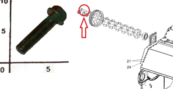 POLESE Bolt krepleniya shkiva barabana k stupice KZK-12-0102602 (15646)