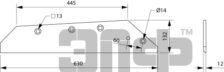 Лемех правый РЗЗ.П-01-750_1 (Светлоград)