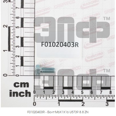 GASPARDO Bolt M6X1X16 U5739 8.8 ZN  F01020403R (6821)